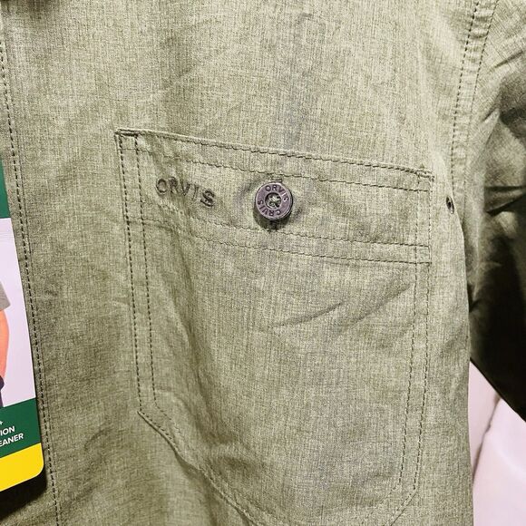 Orvis Short Sleeve Mens Tech Shirt Army Green Classic Collection Size S NWT - Picture 5 of 8